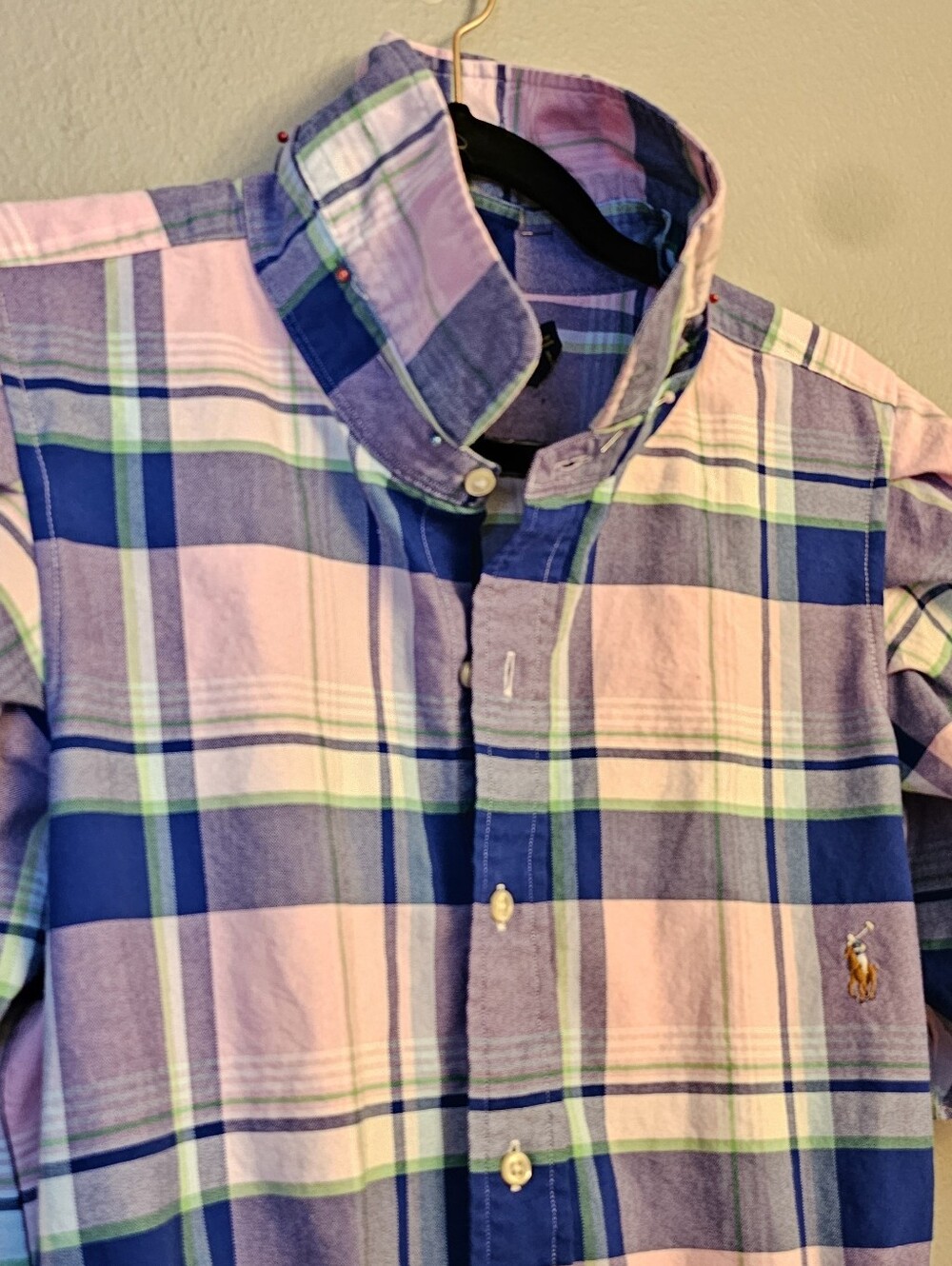 Ralph Lauren Pink, Blue  Plaid Shirt Dress - Picture 12 of 14